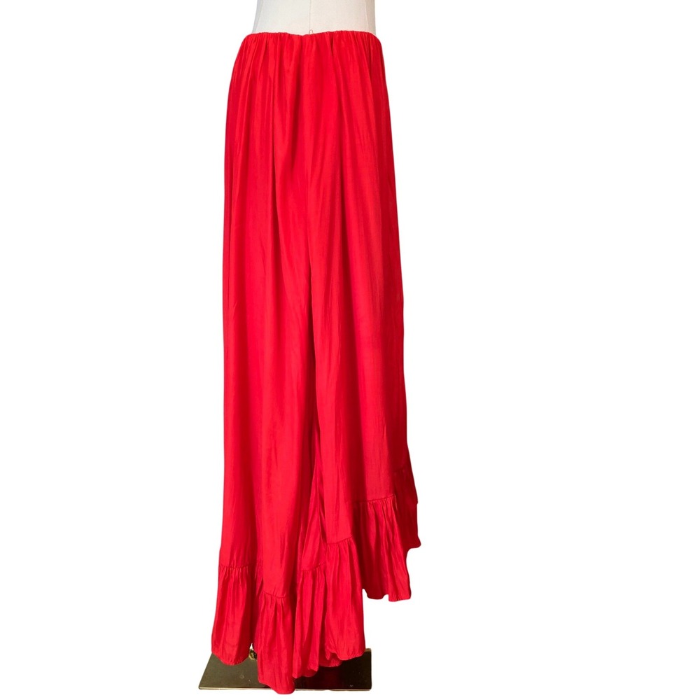 Easel High Low Maxi Skirt Womens Large Red Excellent Condition Ruffle Boho - Picture 6 of 10